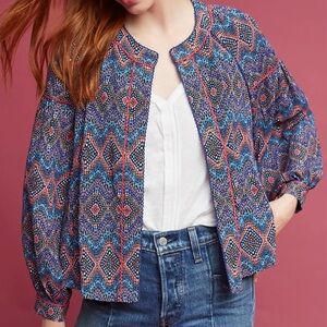 Blank London Cynthia Open Front Jacket Blue Print